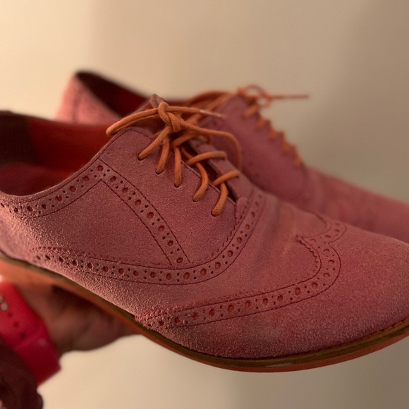 Cole Haan Suede Oxford Shoes 8B PINK - Picture 5 of 10